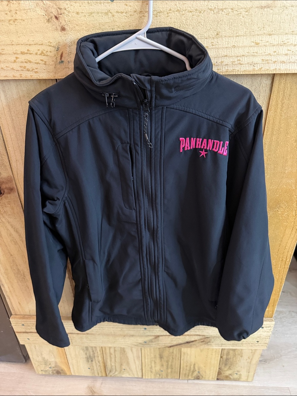 Panhandle Women's Black Softshell Jacket with Pink Logo